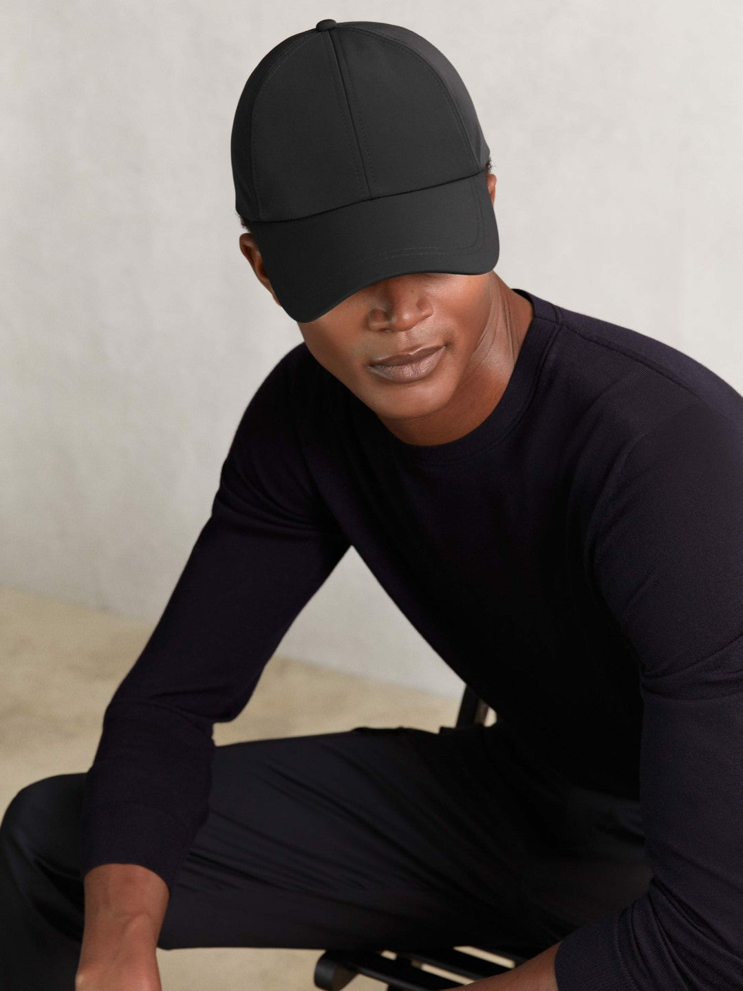 Embroidered Logo Tech Baseball Cap in Black | Reiss Men New
