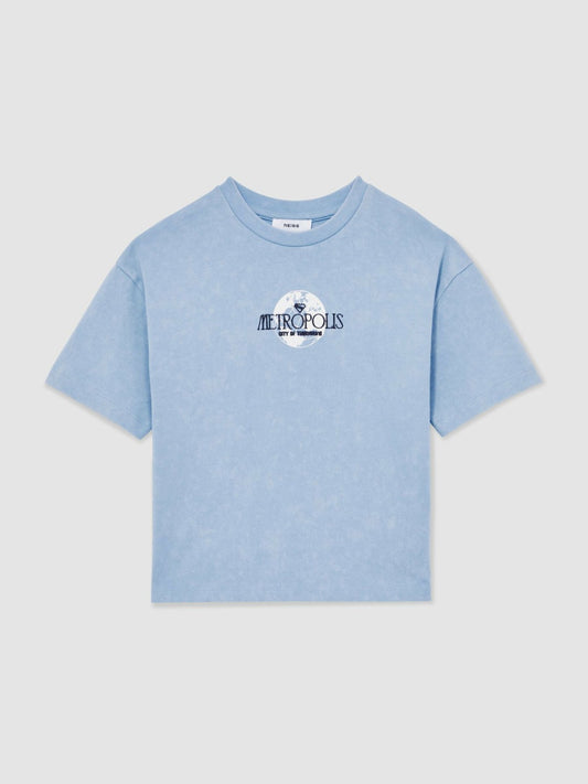 13-14 yrs Superman Metropolis Logo T-Shirt in Light Blue | Reiss Children & Baby Signature
