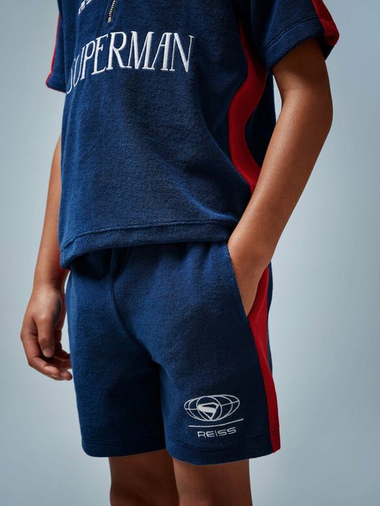9-13 yrs Superman Towelling Shorts in Blue/Red | Reiss Children & Baby Trending