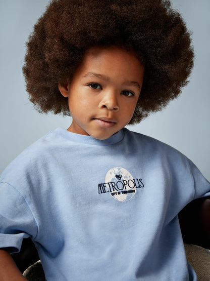 3-9 yrs Superman Metropolis Logo T-Shirt in Light Blue | Reiss Children & Baby Recommended