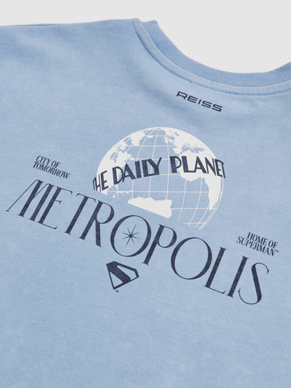 3-9 yrs Superman Metropolis Logo T-Shirt in Light Blue | Reiss Children & Baby Recommended