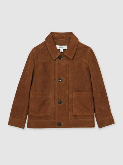 3-9 yrs Suede Worker Jacket in Tobacco Brown | Reiss Children & Baby Trending