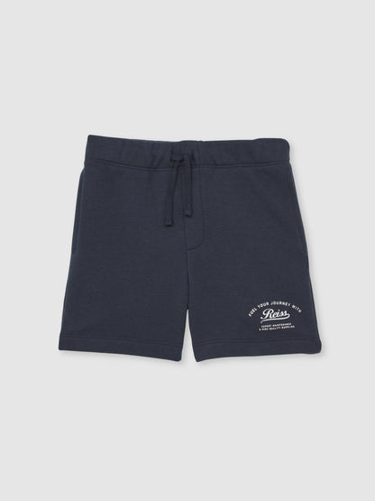 13-14 yrs Cotton Blend Motor Cars Sweat Shorts in Washed Blue | Reiss Children & Baby Exclusive
