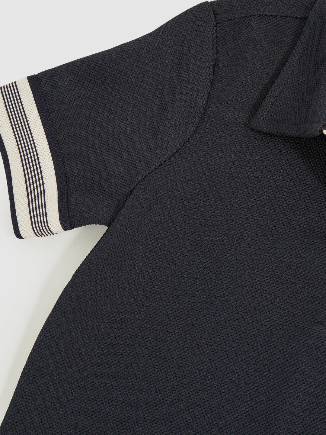 9-13 yrs Textured Half Zip Polo Shirt in Navy Blue | Reiss Children & Baby New