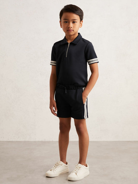 3-9 yrs Side Stripe Textured Shorts in Navy Blue | Reiss Children & Baby New