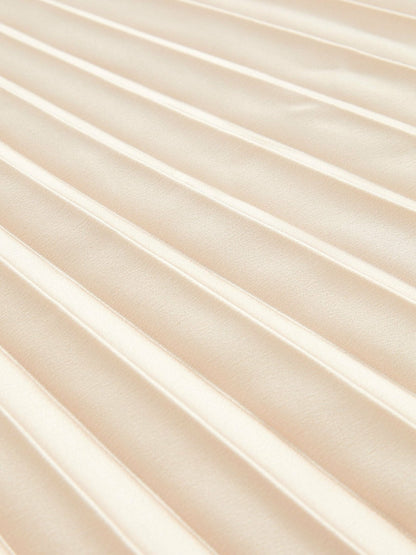 Pleated Midi Skirt in Champagne Neutral | Reiss Women Exclusive