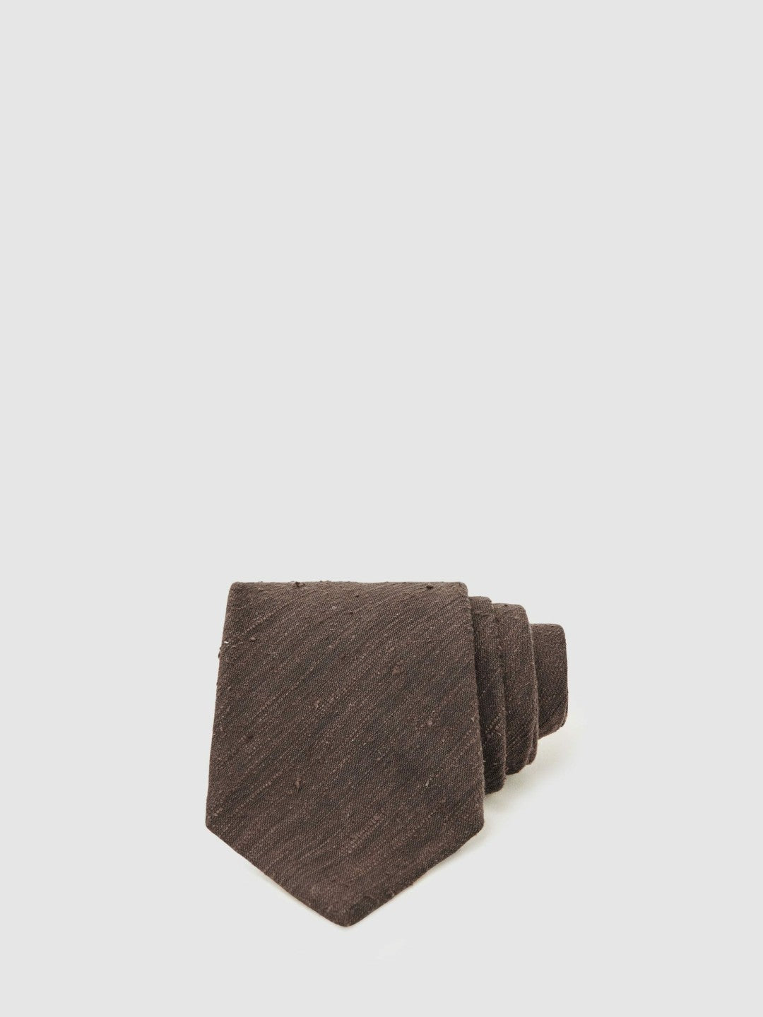 Silk Blend Textured Tie in Chocolate Brown | Reiss Men Popular