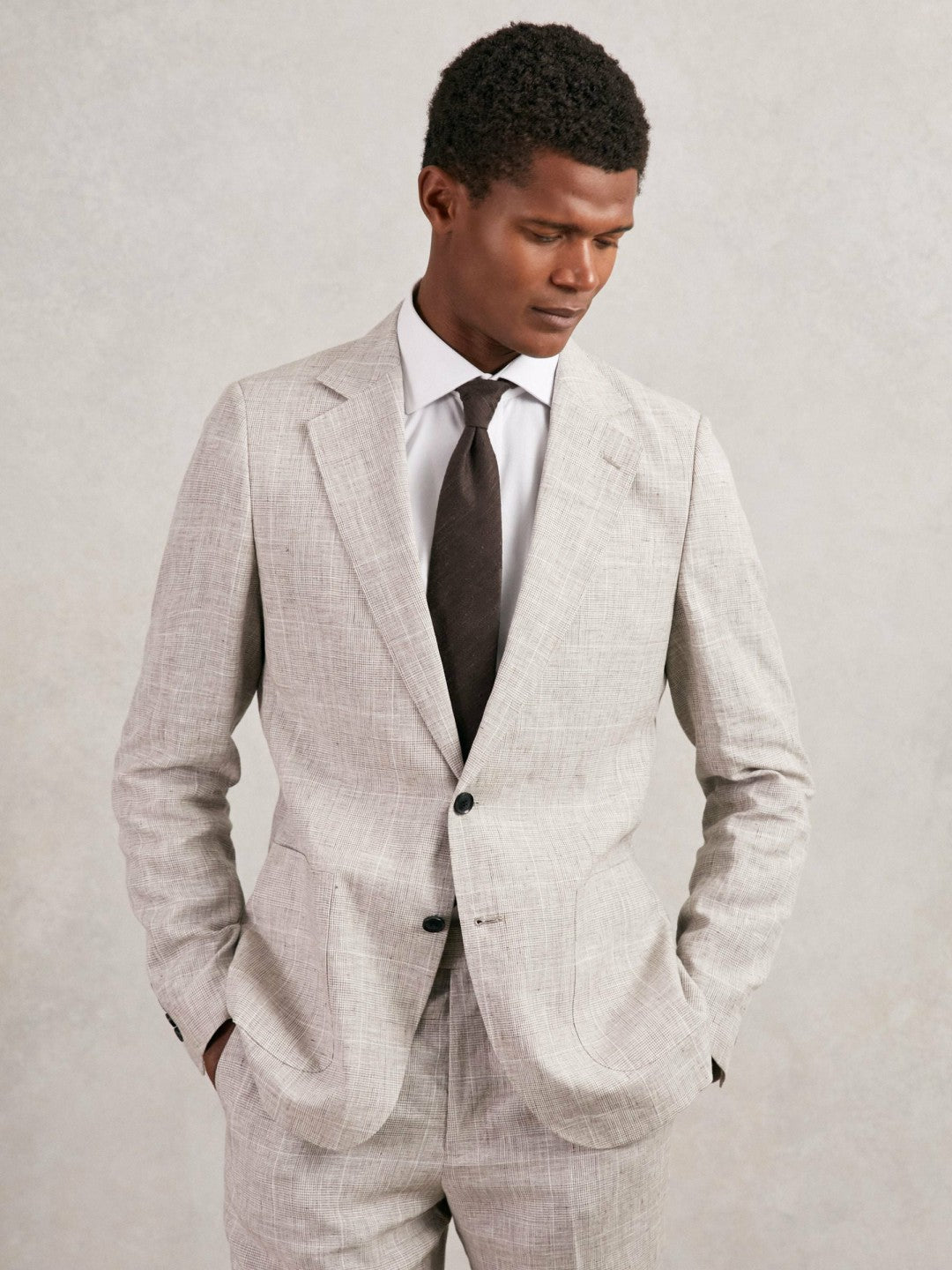 Silk Blend Textured Tie in Chocolate Brown | Reiss Men Popular
