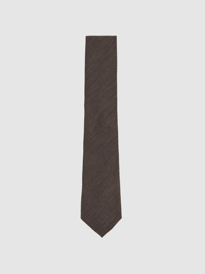 Silk Blend Textured Tie in Chocolate Brown | Reiss Men Popular