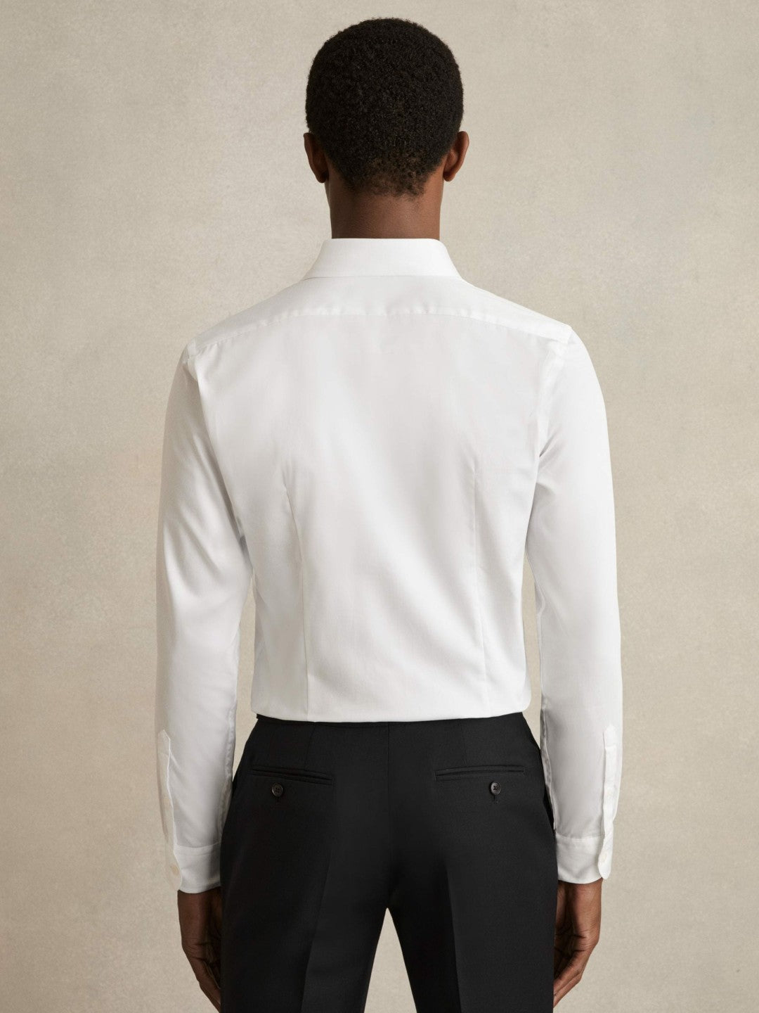 Slim Fit Cotton Sateen Shirt in White | Reiss Men Best Seller