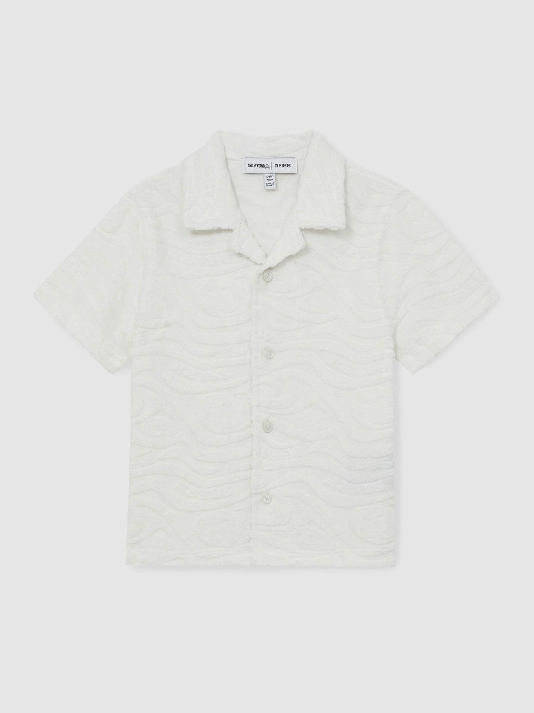 13-14 yrs SmileyWorld Wave Texture Shirt in White | Reiss Children & Baby Recommended