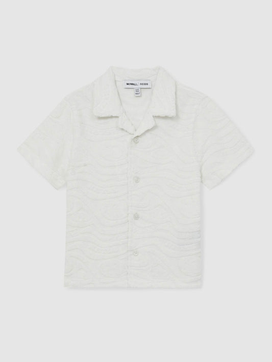 13-14 yrs SmileyWorld Wave Texture Shirt in White | Reiss Children & Baby Recommended