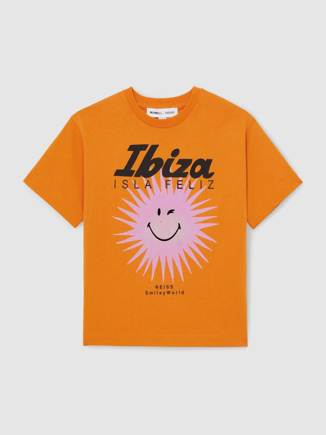 13-14 yrs SmileyWorld Sun Motif T-Shirt in Orange | Reiss Children & Baby Signature