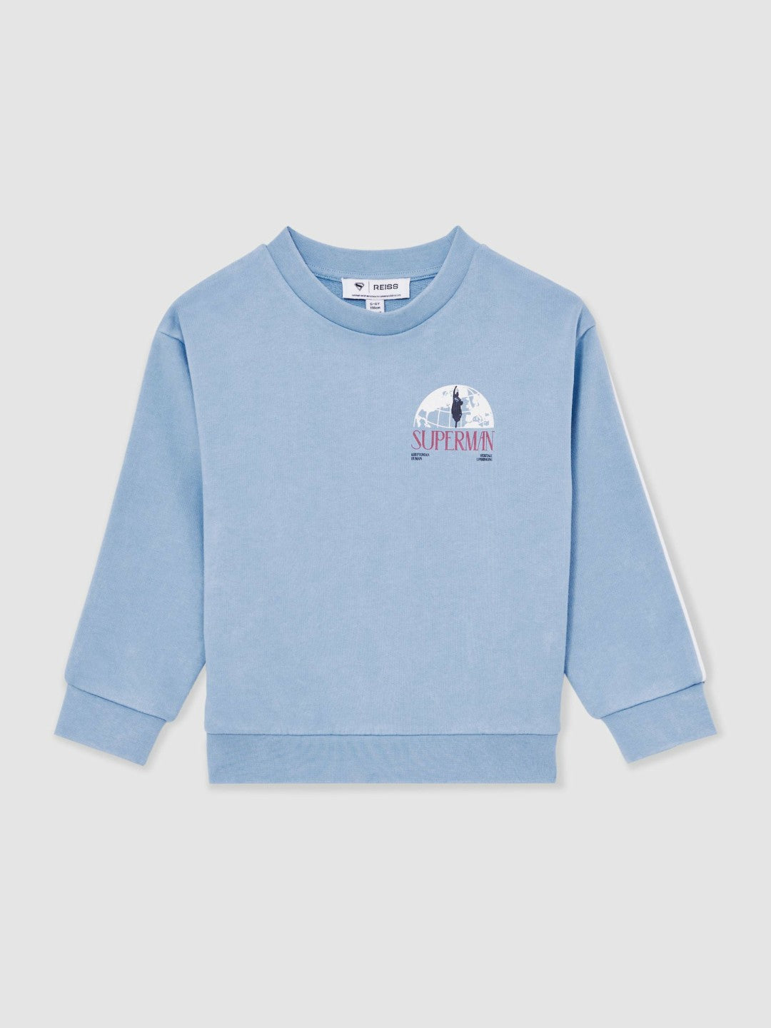 13-14 yrs Superman Logo Print Sweatshirt in Light Blue | Reiss Children & Baby Signature