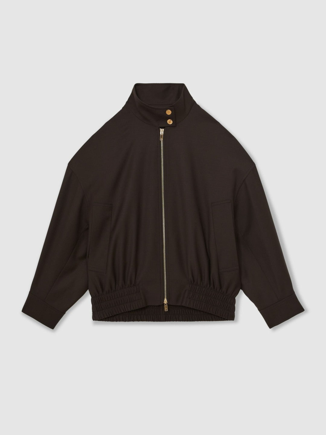 Wool Bomber Jacket in Chocolate Brown | Reiss Women Best Seller