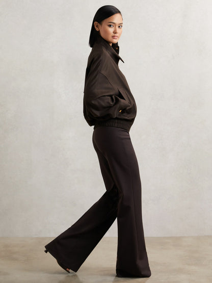 Wool Bomber Jacket in Chocolate Brown | Reiss Women Best Seller
