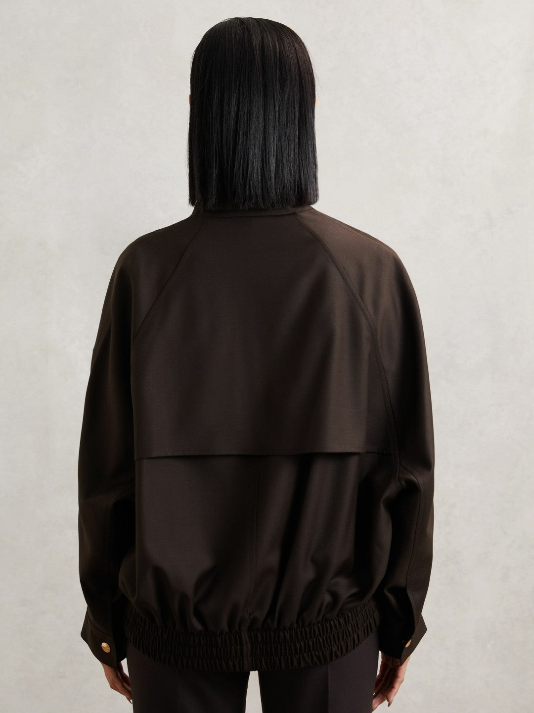 Wool Bomber Jacket in Chocolate Brown | Reiss Women Best Seller