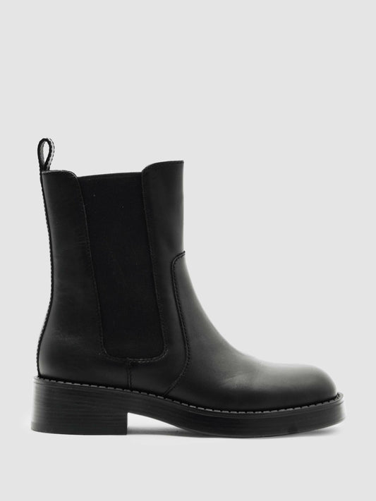 Leather Chelsea Boots in Black | Reiss Women Premium