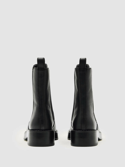 Leather Chelsea Boots in Black | Reiss Women Premium