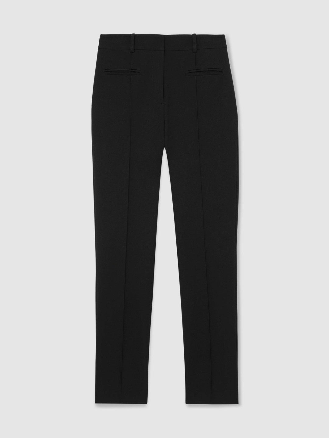 Petite Pintuck Tapered Trousers in Black | Reiss Women New