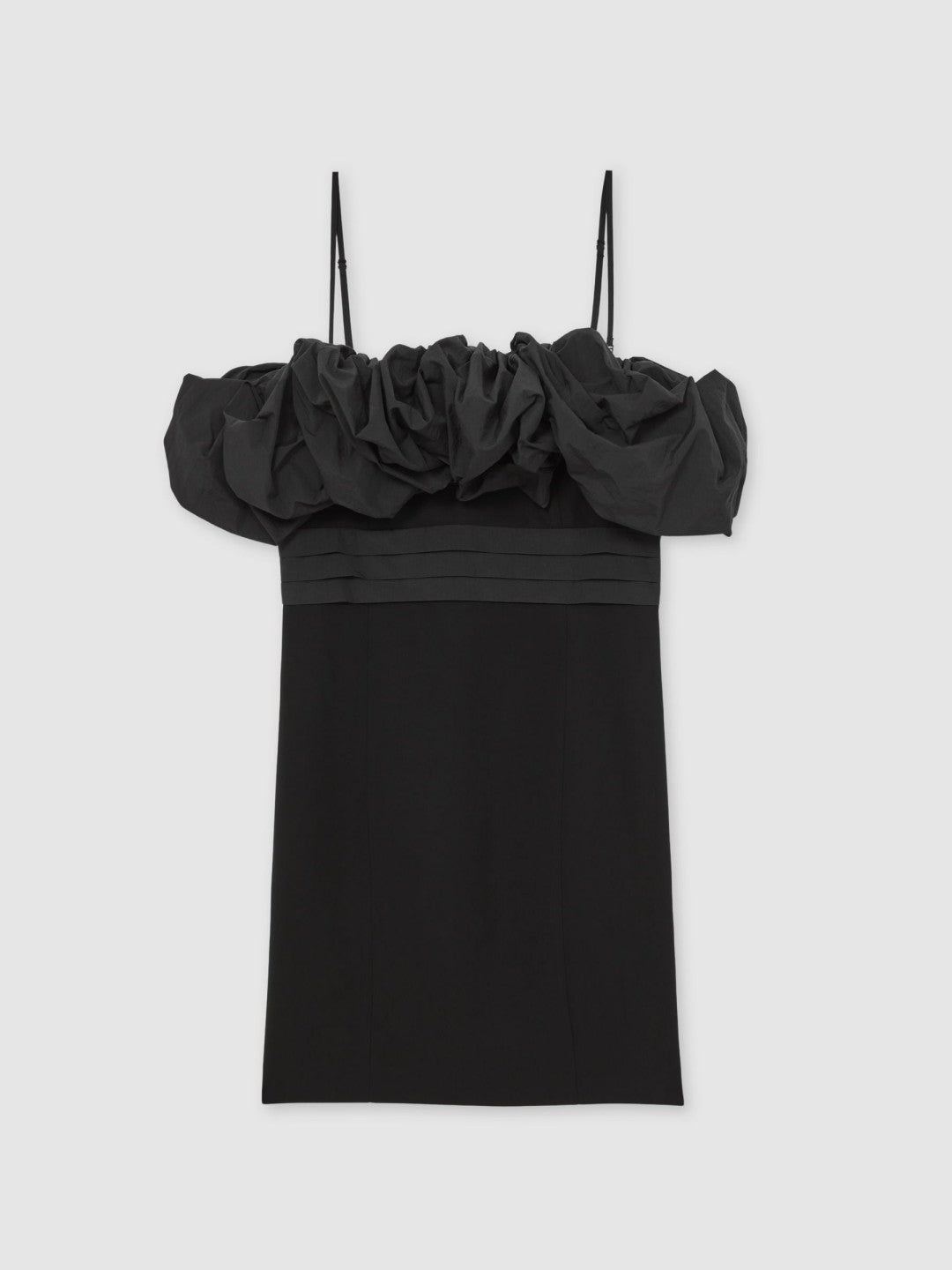 Sculptural Strapless Mini Dress in Black | Reiss Women New