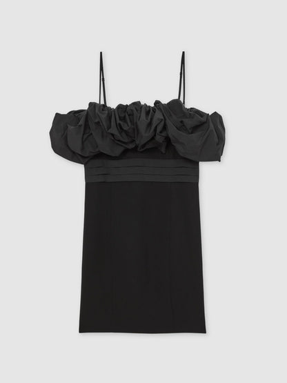 Sculptural Strapless Mini Dress in Black | Reiss Women New