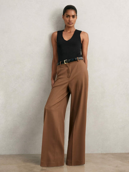 V-Neck Sleeveless Bodysuit in Black | Reiss Women Featured