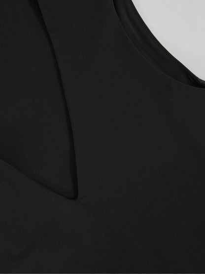 V-Neck Sleeveless Bodysuit in Black | Reiss Women Featured