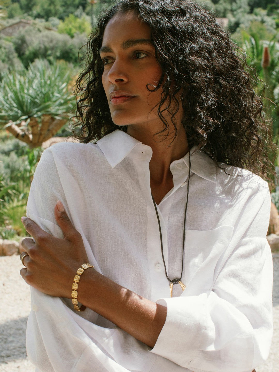 Oversize Linen Cropped Shirt in White | Reiss Women Trending
