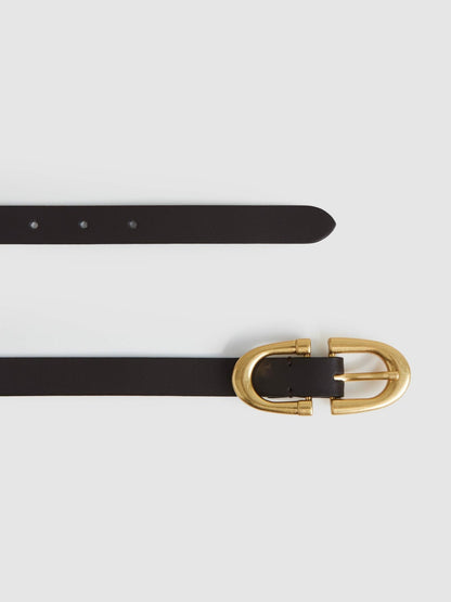 Horseshoe Belt in Chocolate | Reiss Women New