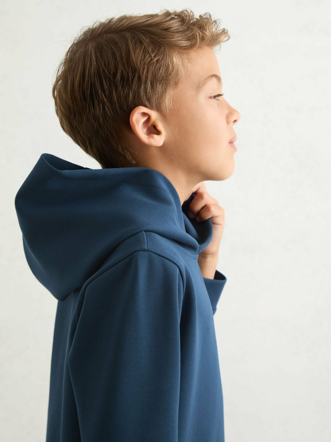 Interlock Jersey Hoodie in Ocean Blue | Reiss Children & Baby Premium