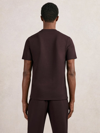 Interlock Jersey Crew Neck T-Shirt in Cherry Red | Reiss Men New