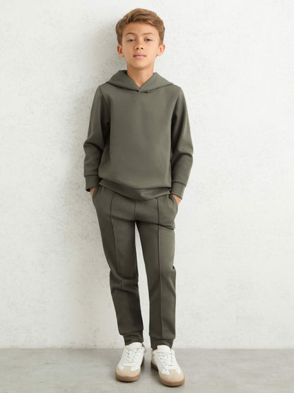 13-14 yrs Interlock Jersey Hoodie in Dark Sage | Reiss Children & Baby Trending