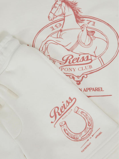 Pony Club Sweatshirt and Shorts Set in Ecru | Reiss Children & Baby Exclusive