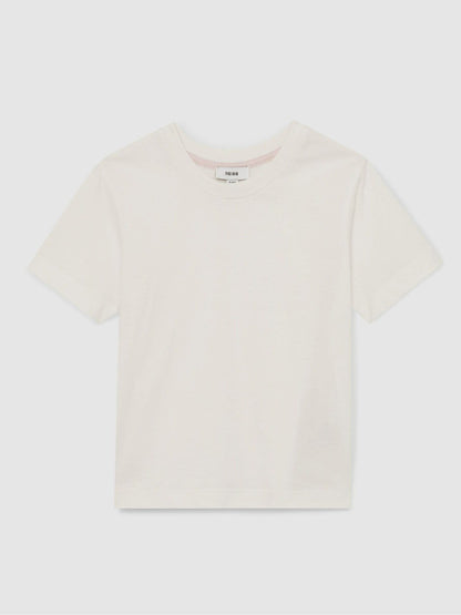9-13 yrs Cotton Crew Neck T-Shirt in Ivory | Reiss Children & Baby New