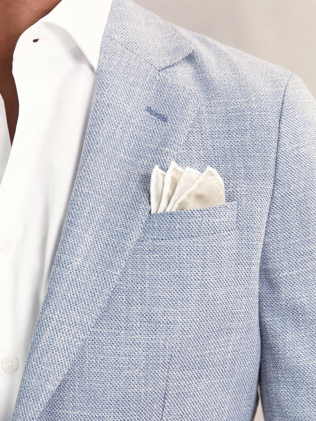 Silk Polka Dot Pocket Square in Champagne | Reiss Men New