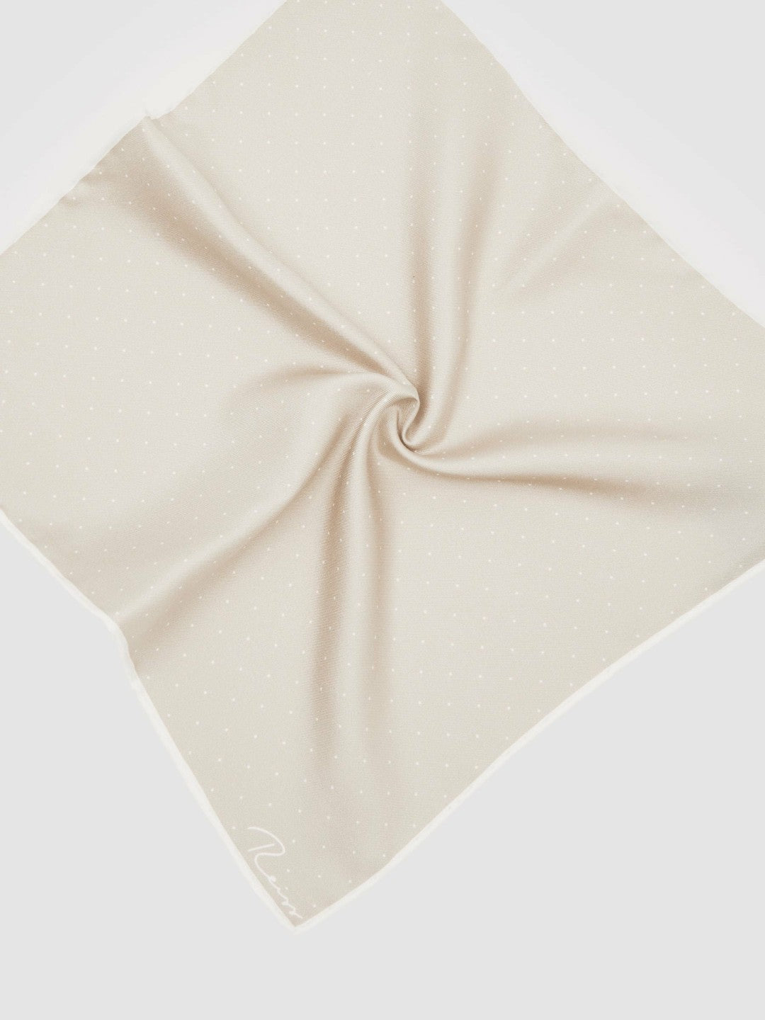 Silk Polka Dot Pocket Square in Champagne | Reiss Men New