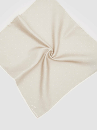 Silk Polka Dot Pocket Square in Champagne | Reiss Men New