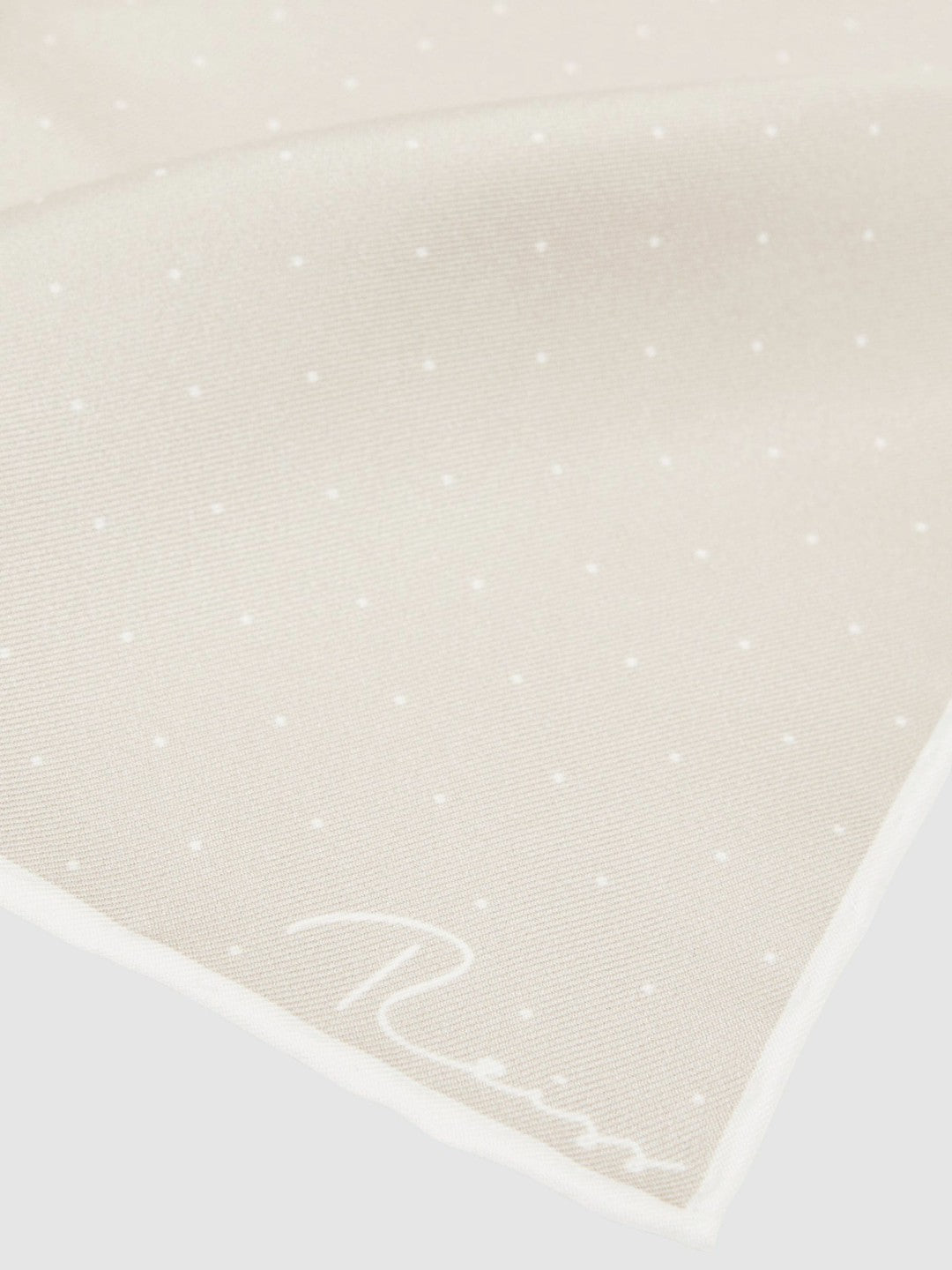Silk Polka Dot Pocket Square in Champagne | Reiss Men New