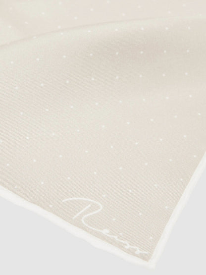 Silk Polka Dot Pocket Square in Champagne | Reiss Men New