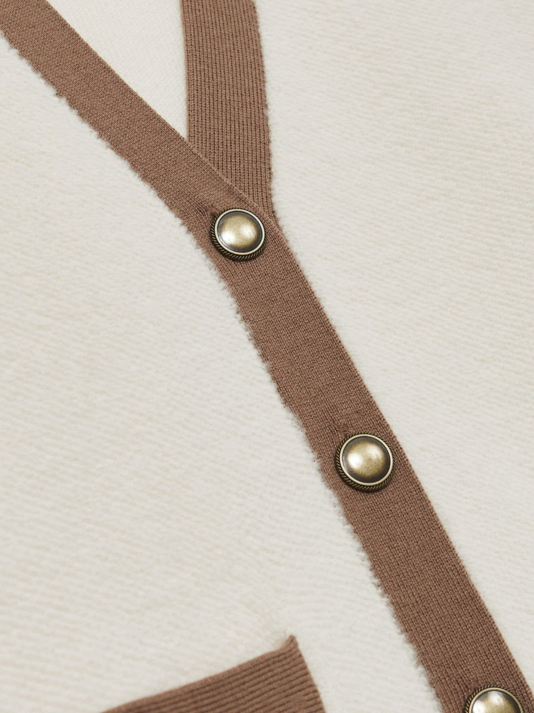 Wool Colourblock Cardigan in Cream/Neutral | Reiss Women Premium