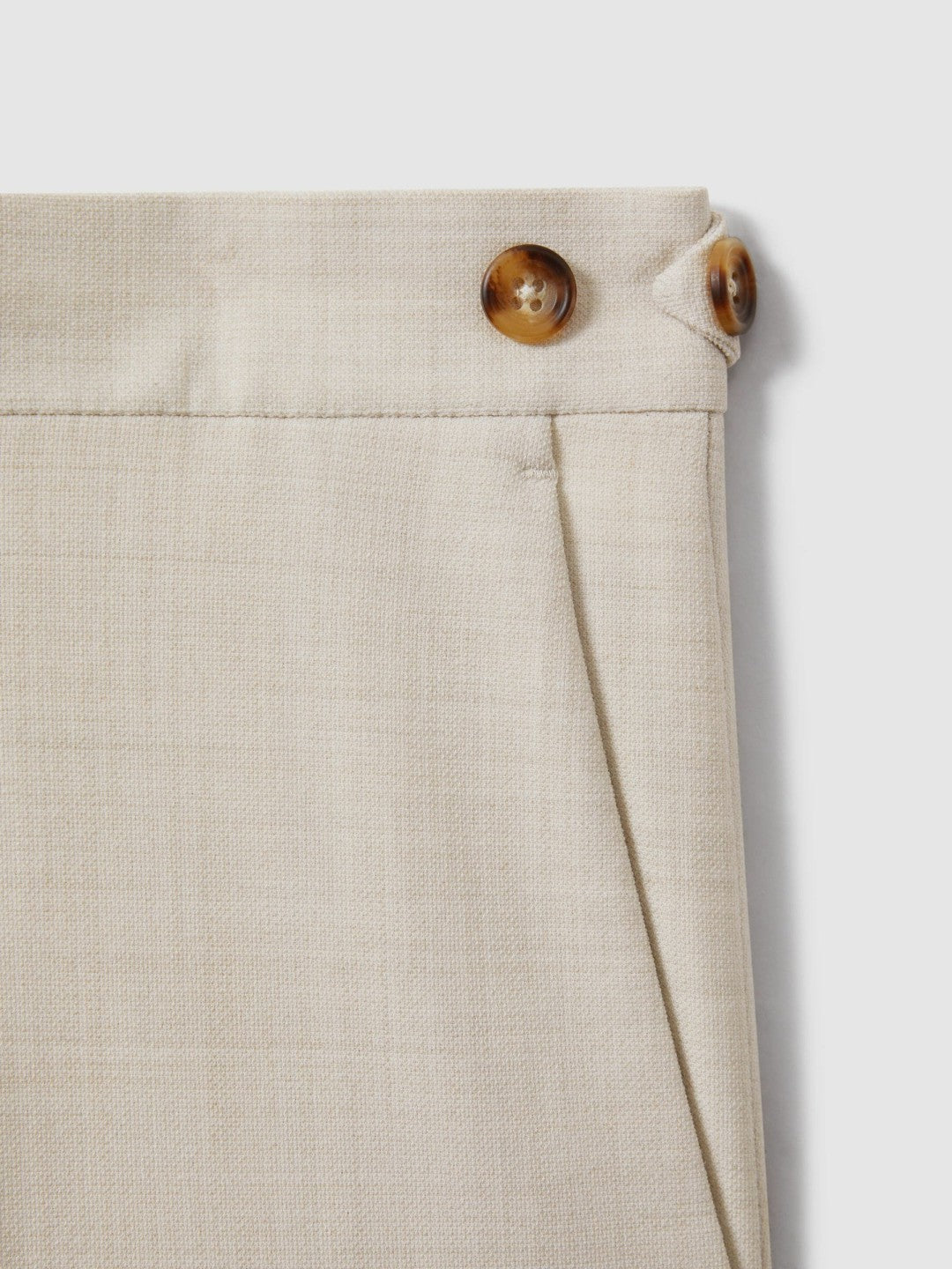 Slim-Fit Textured Suit Trousers With Wool in Stone | Reiss Men New