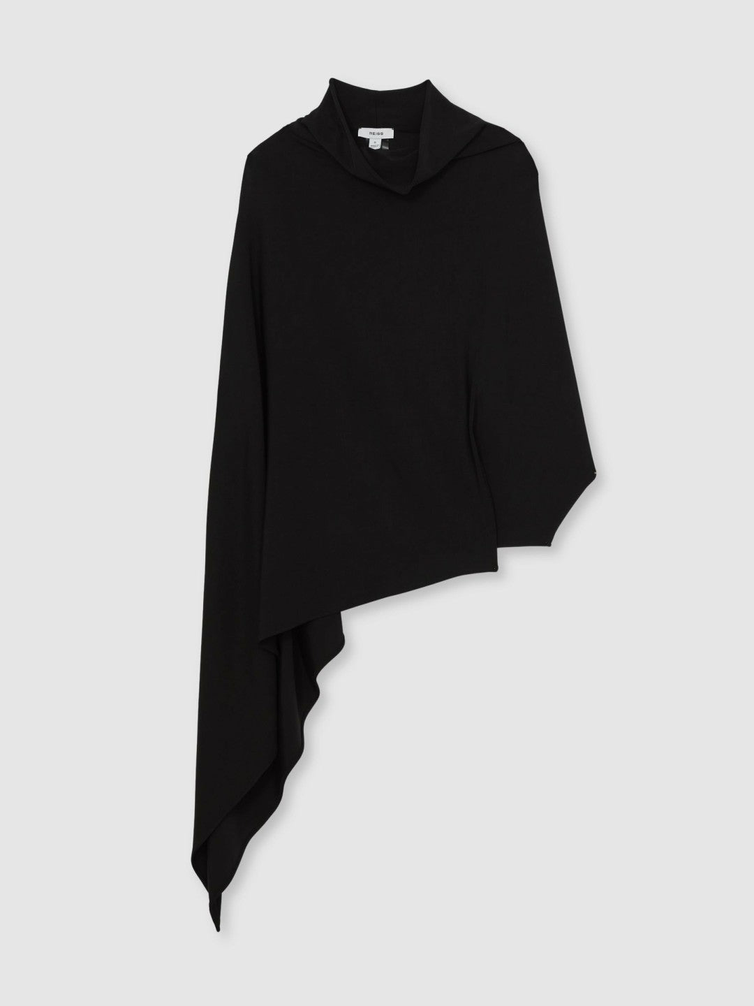Cape Detail Top in Black | Reiss Women Featured