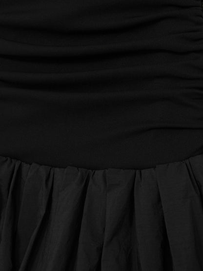 Off-Shoulder Puffball Mini Dress in Black | Reiss Women Recommended