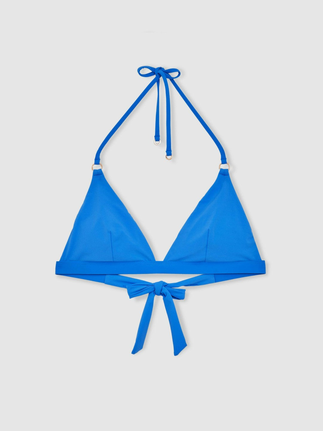 Triangle Halterneck Bikini Top in Cornflower Blue | Reiss Women Signature
