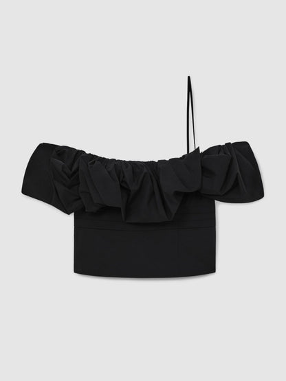 Sculptural Strapless Top in Black | Reiss Women Trending