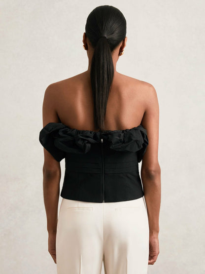 Sculptural Strapless Top in Black | Reiss Women Trending