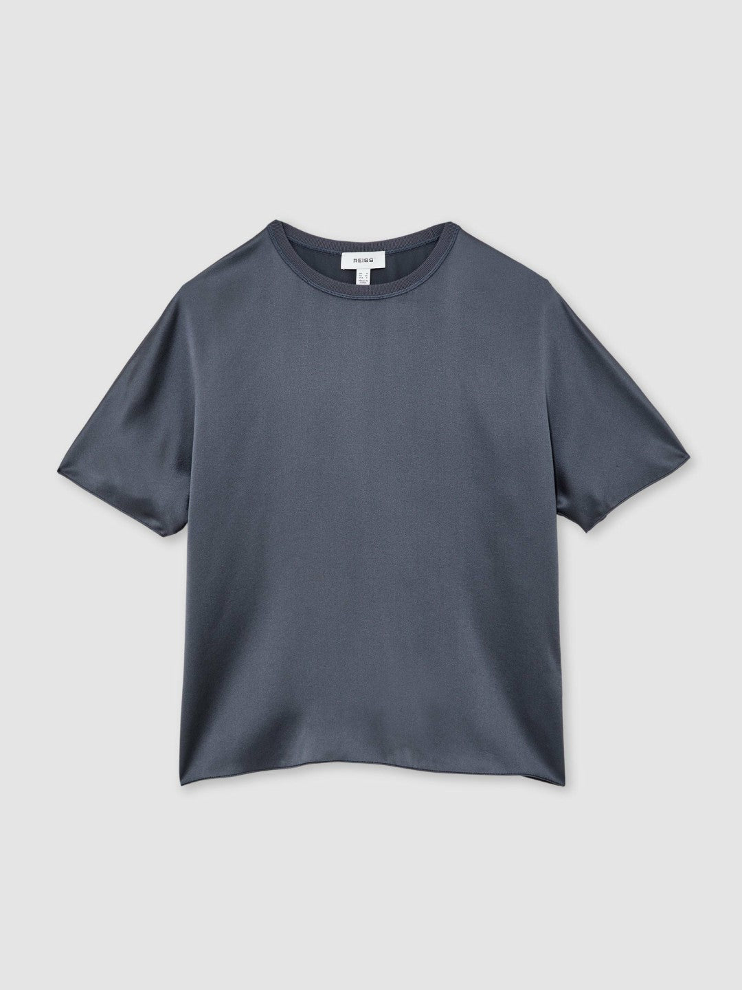 Silk Short-Sleeve Top in Blue | Reiss Women Popular