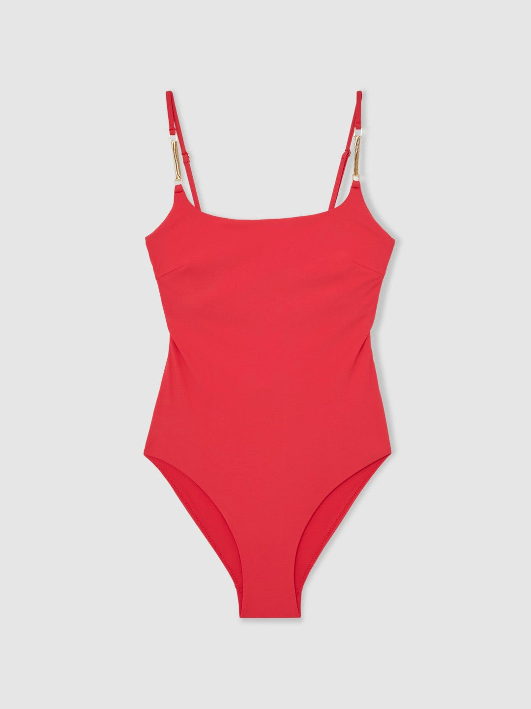 Hardware-Strap Cut-Out Swimsuit in Coral Red | Reiss Women Trending