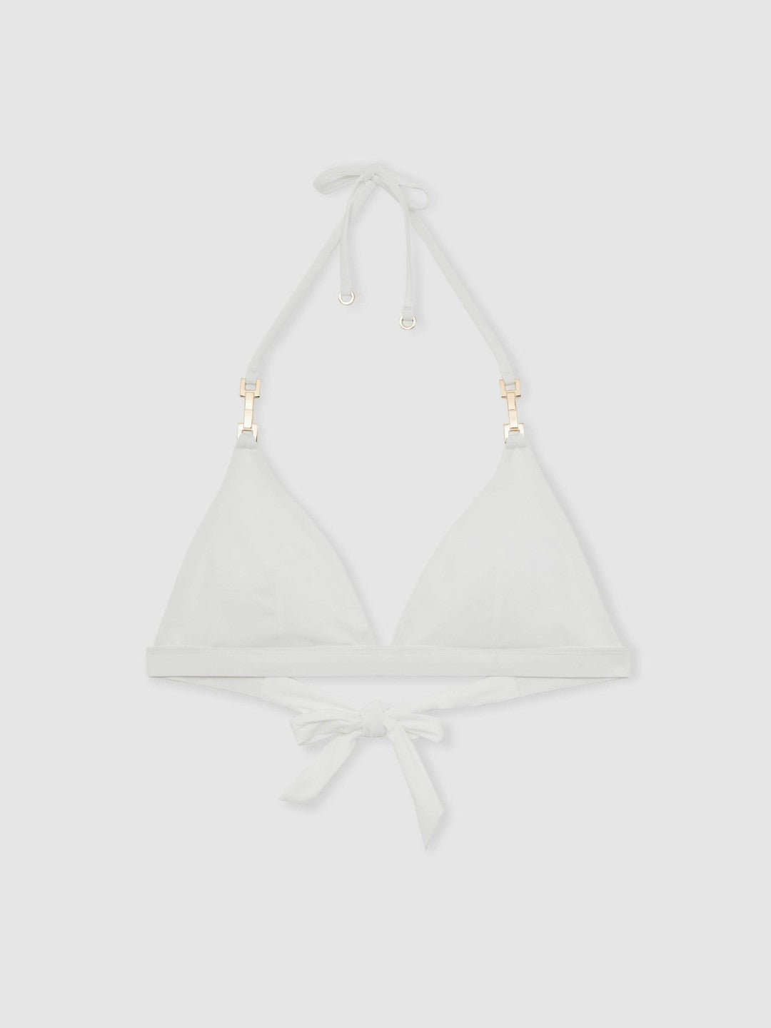 Triangle Halter Neck Bikini Top in White | Reiss Women Trending